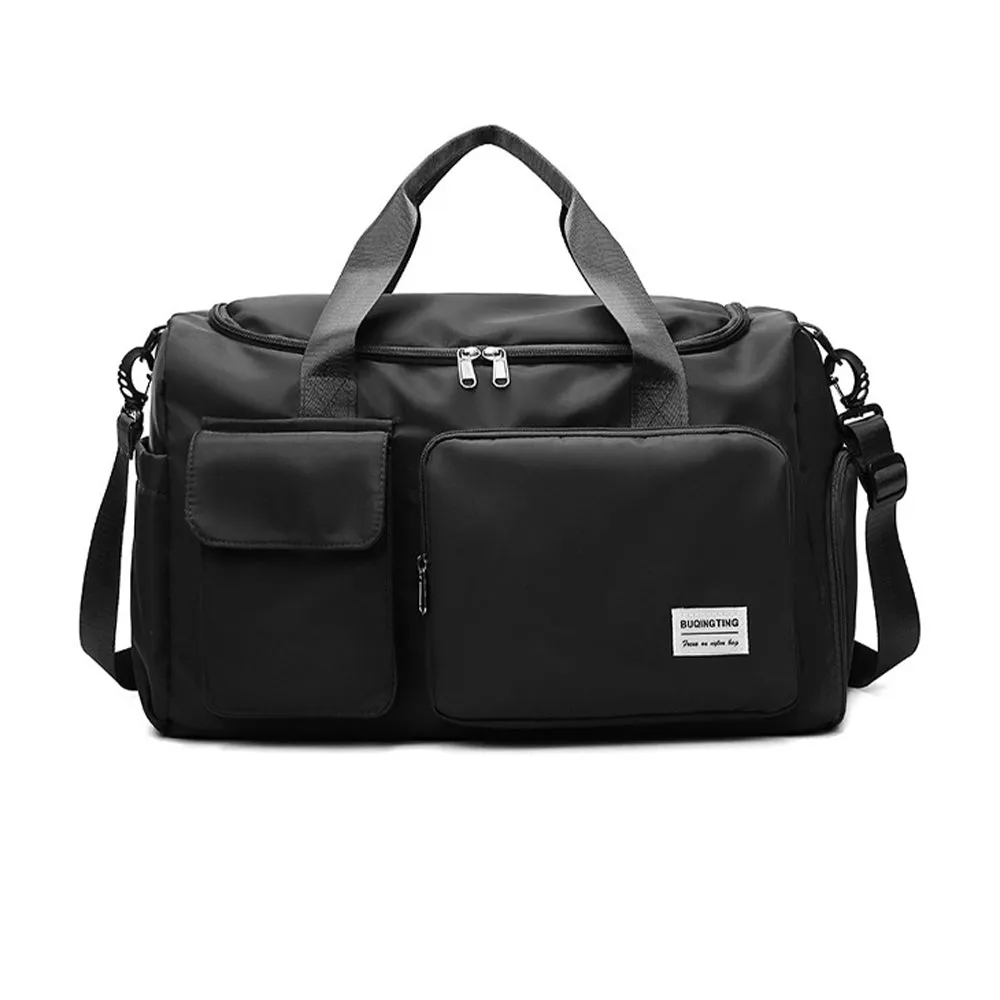 Vibe Geeks Waterproof and Lightweight Zipper Sports Gym Bag with Shoe Compartment - Dark Pink