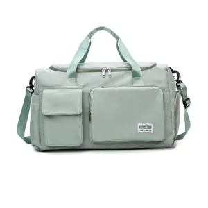 Vibe Geeks Waterproof and Lightweight Zipper Sports Gym Bag with Shoe Compartment - Green