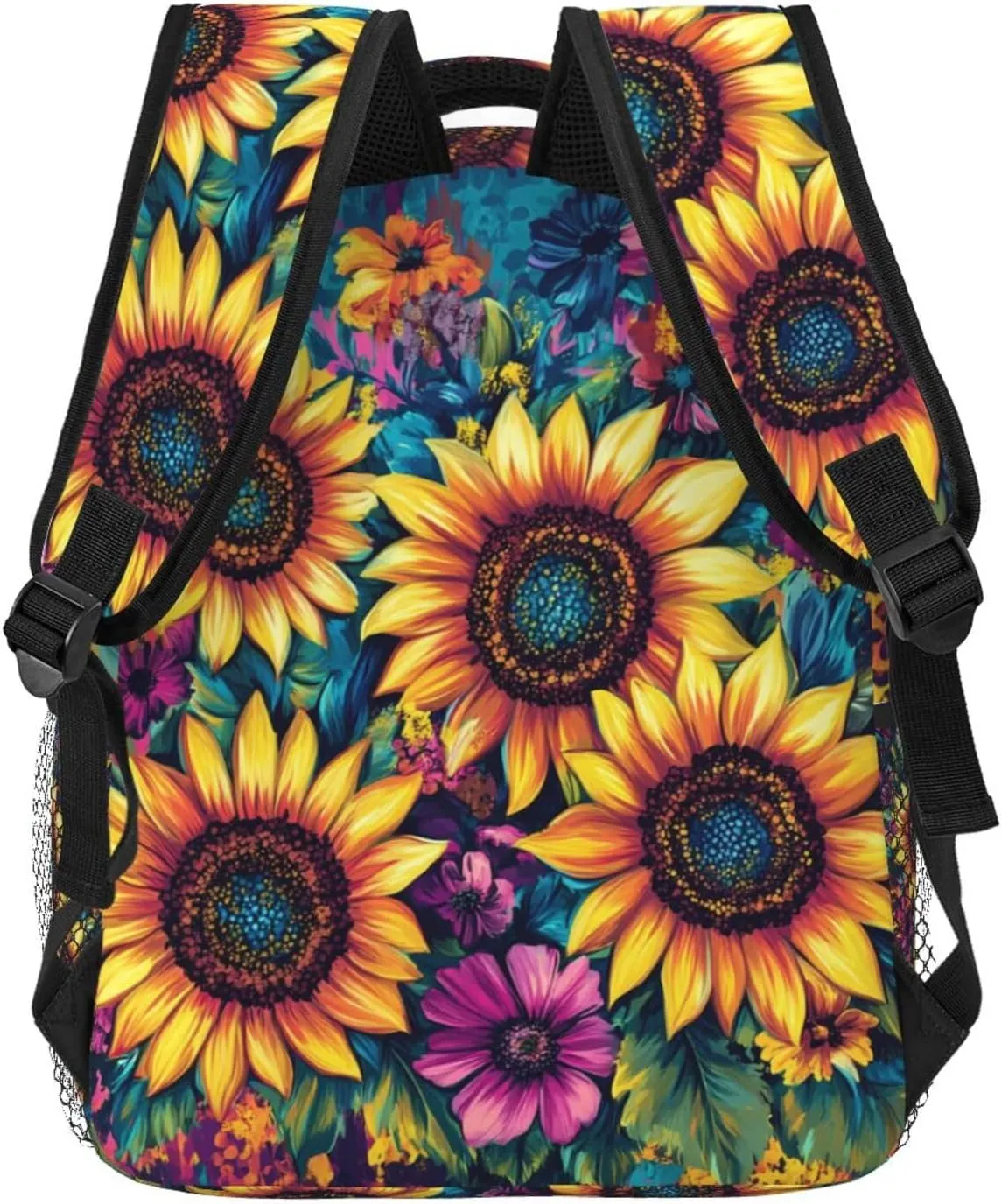 Vibrant Sunflowers And Blue Butterfly Portable Backpack For Trekking Commute Commute