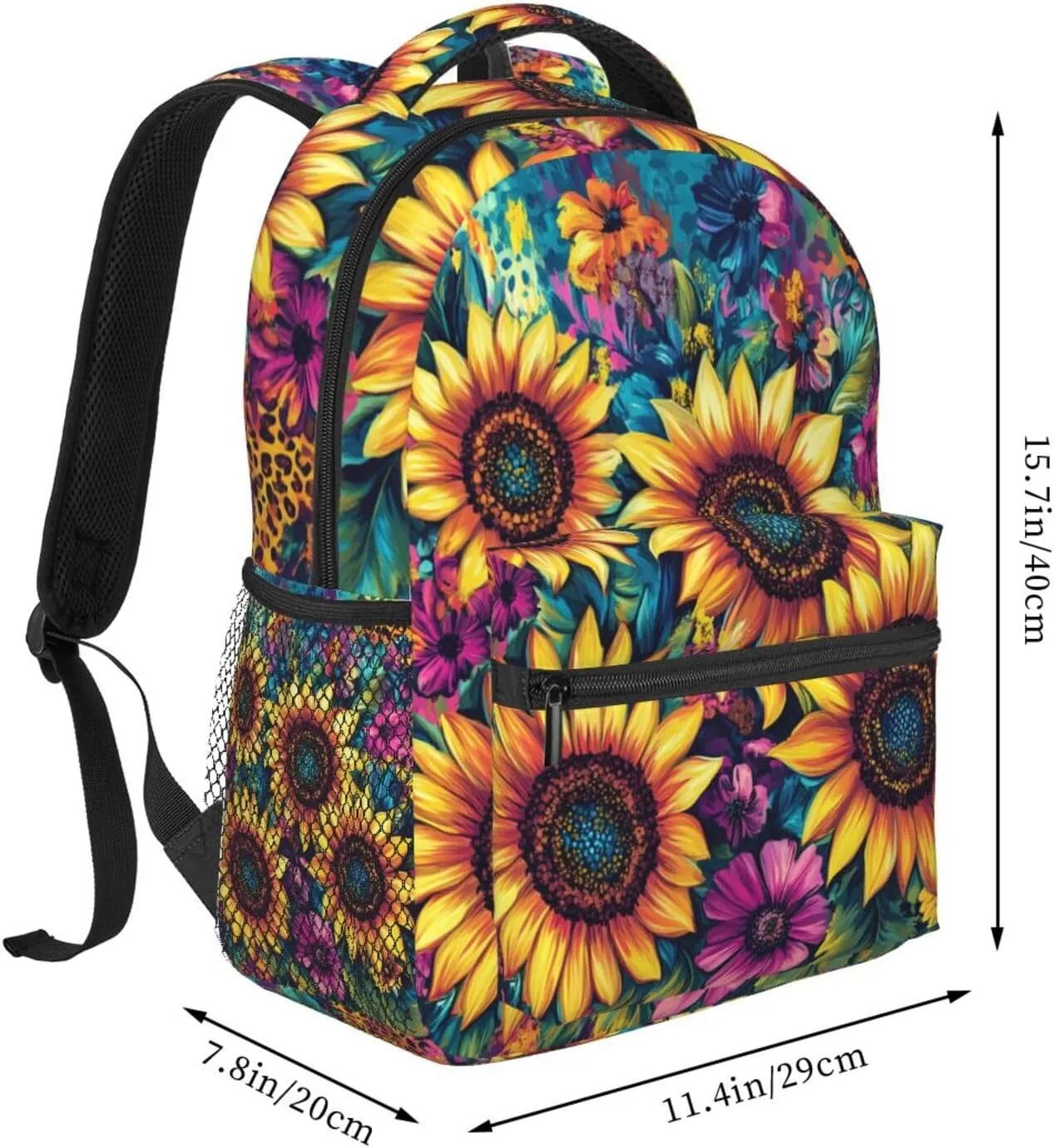 Vibrant Sunflowers And Blue Butterfly Portable Backpack For Trekking Commute Commute