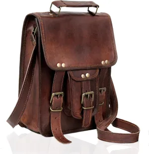 Vintage Genuine Leather iPad/Tablet/tab/Kindle Satchel Cross Body Shoulder Messenger Bag (11 X 9 Inch) (11 inch)
