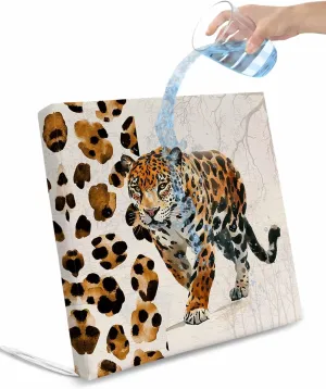 Vintage Leopard Outdoor Cushion Chair Cover Set of 2 - Waterproof Couch Seat Covers, Modern Art Animal Watercolor Patio Furniture Protector Cushions Slipcovers for Sofa/RV, 22"x20"x4"