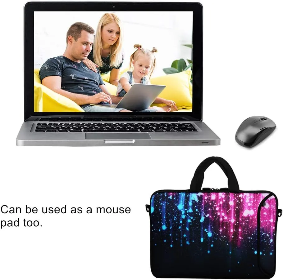 Violet Mist 11 11.6 12 13 Inch Laptop Shoulder Bag Laptop Sleeve Cute Galaxy Pattern Laptop Carrying Case Notebook Shoulder Bag Pouch Neoprene Protective Tablet Computer Sleeve Handle Galaxy