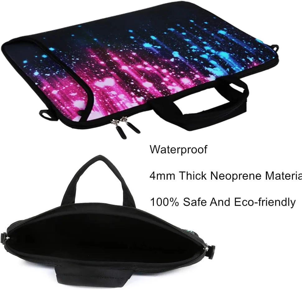 Violet Mist 11 11.6 12 13 Inch Laptop Shoulder Bag Laptop Sleeve Cute Galaxy Pattern Laptop Carrying Case Notebook Shoulder Bag Pouch Neoprene Protective Tablet Computer Sleeve Handle Galaxy