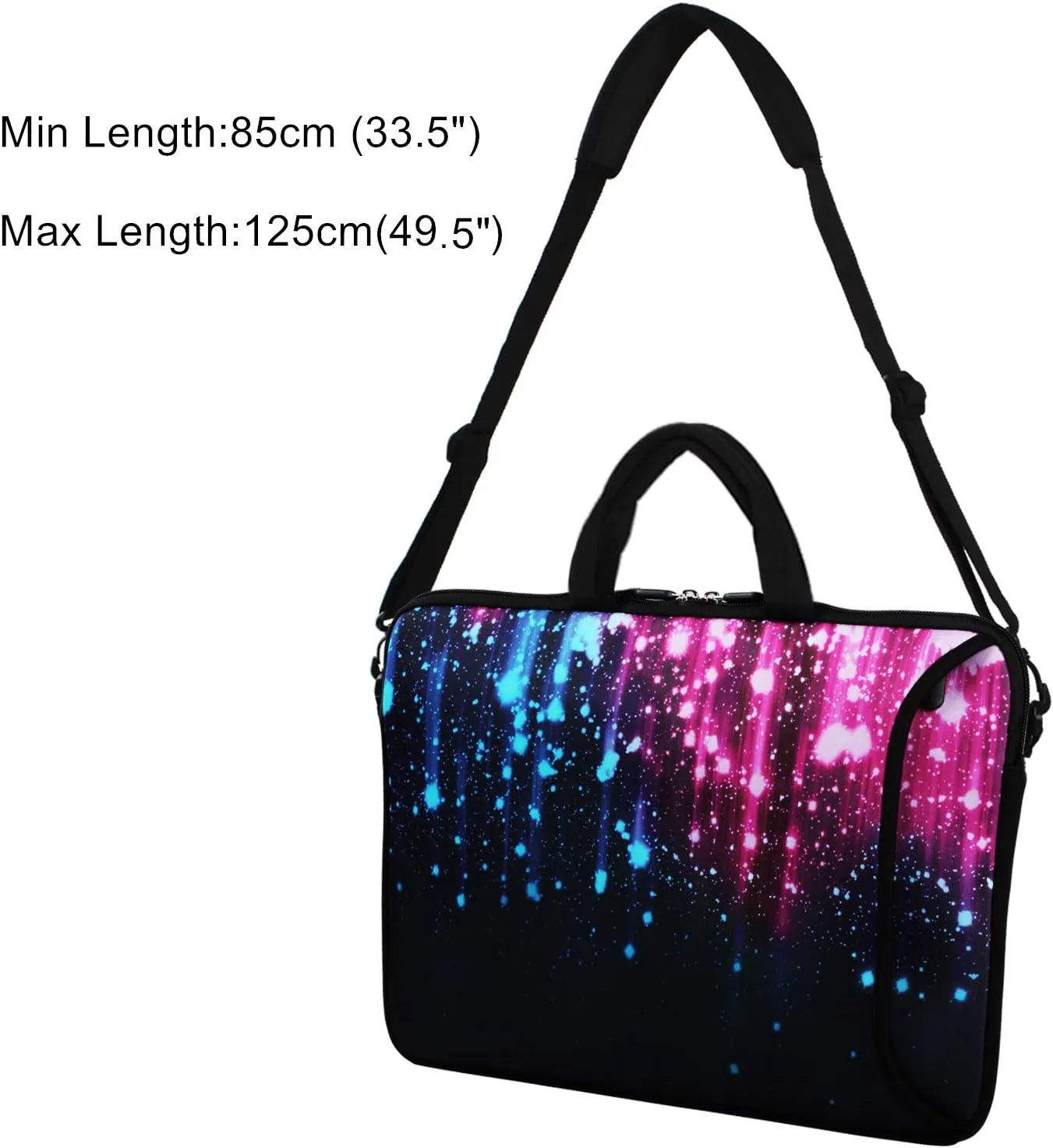 Violet Mist 11 11.6 12 13 Inch Laptop Shoulder Bag Laptop Sleeve Cute Galaxy Pattern Laptop Carrying Case Notebook Shoulder Bag Pouch Neoprene Protective Tablet Computer Sleeve Handle Galaxy
