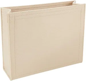 WADORN Felt Handbag Organizer Insert, Felt Tote Bag Storage Insert Rectangle for LV Sac Plat PM Purse Organizer Bag In Bag with Zipper Pocket Handbag Shaper Liner, Beige, 8.4x10.6x3.1 Inch