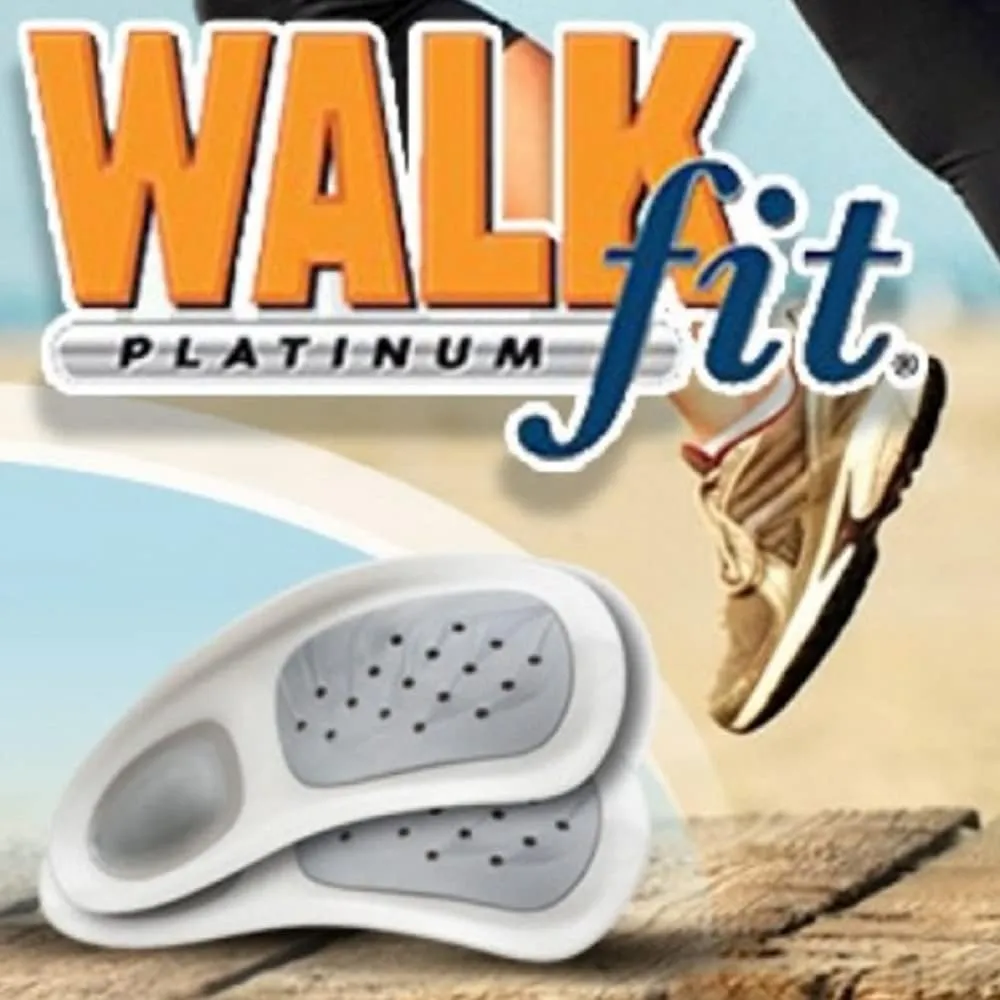 WalkFit Platinum Foot Orthotics Plantar Fasciitis Arch Support Insoles Relieve Foot Back Hip Leg and Knee Pain Improve Balance Alignment FSA HSA Eligible (Men 5-5.5 / Women 6-6.5)
