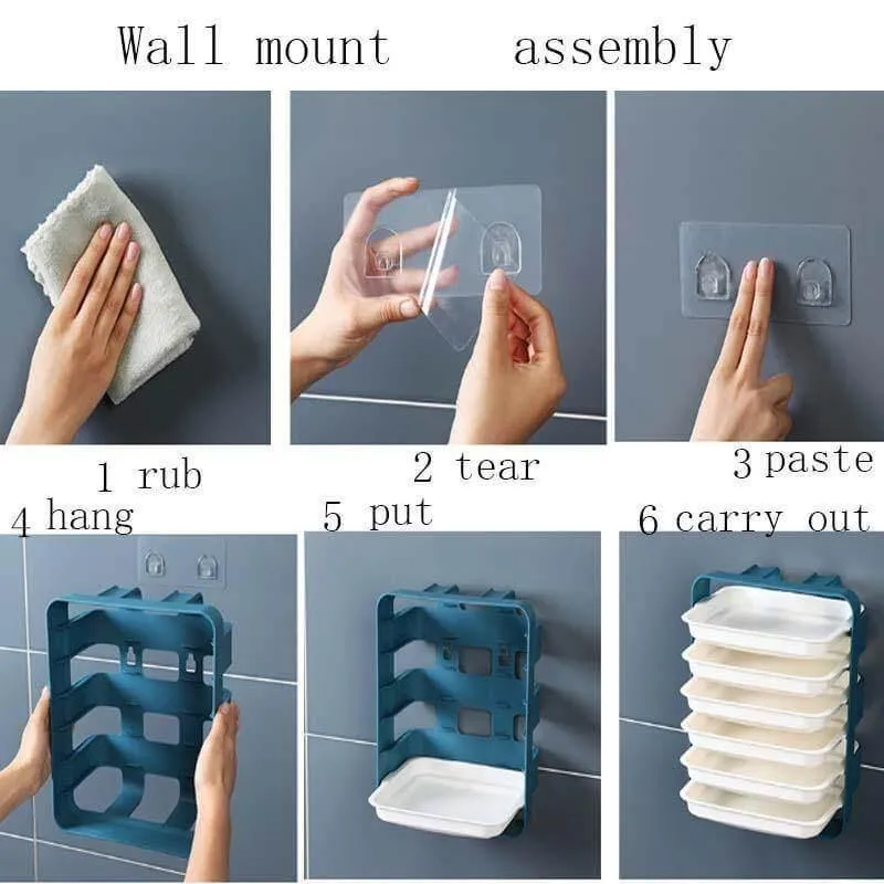 Wall-Mounted Kitchen Organizer - Multi-Layer Food Storage System