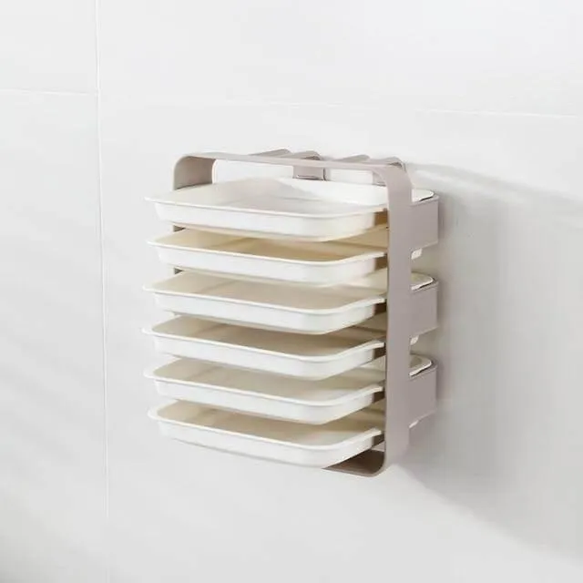Wall-Mounted Kitchen Organizer - Multi-Layer Food Storage System