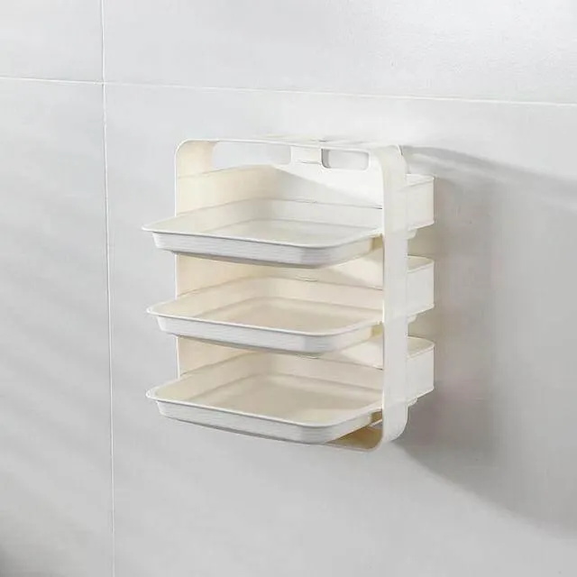 Wall-Mounted Kitchen Organizer - Multi-Layer Food Storage System