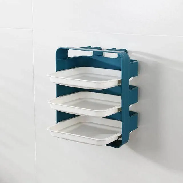 Wall-Mounted Kitchen Organizer - Multi-Layer Food Storage System