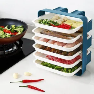 Wall-Mounted Kitchen Organizer - Multi-Layer Food Storage System