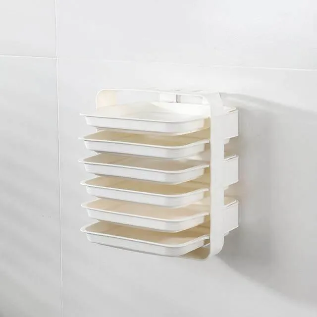 Wall-Mounted Kitchen Organizer - Multi-Layer Food Storage System