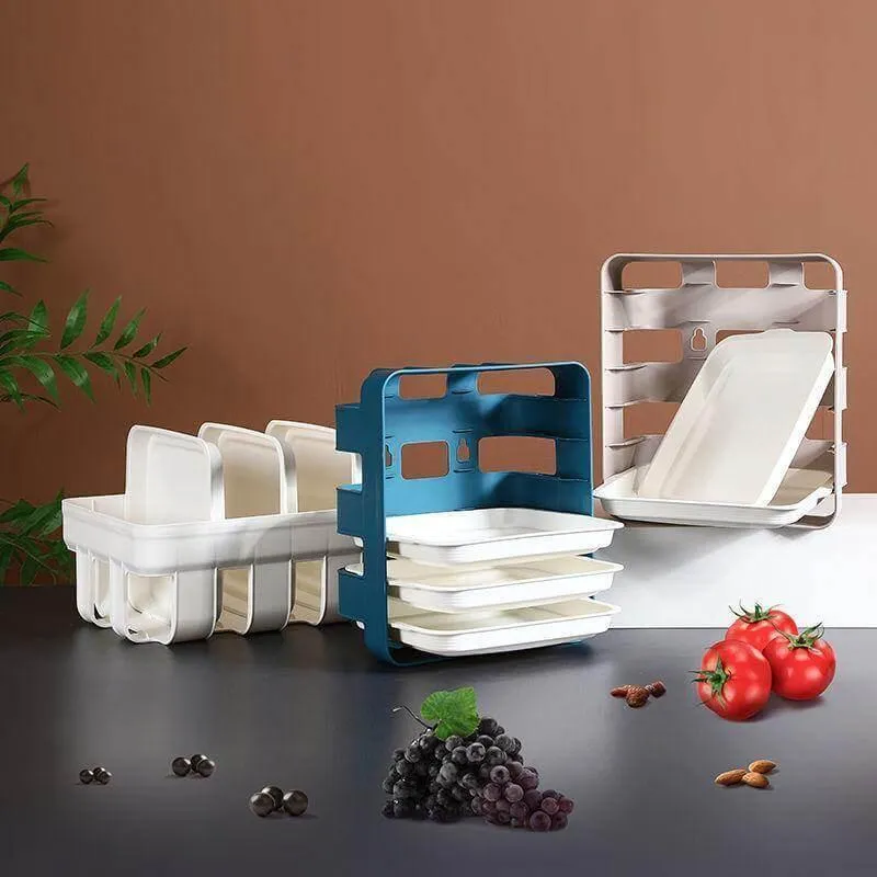 Wall-Mounted Kitchen Organizer - Multi-Layer Food Storage System