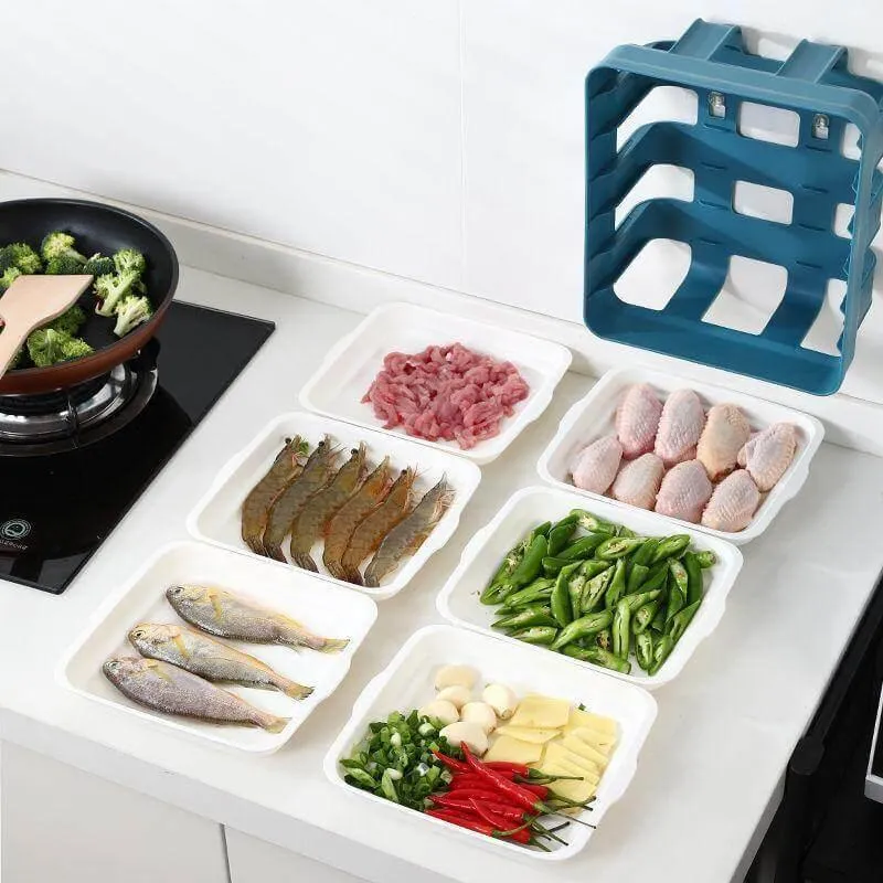 Wall-Mounted Kitchen Organizer - Multi-Layer Food Storage System