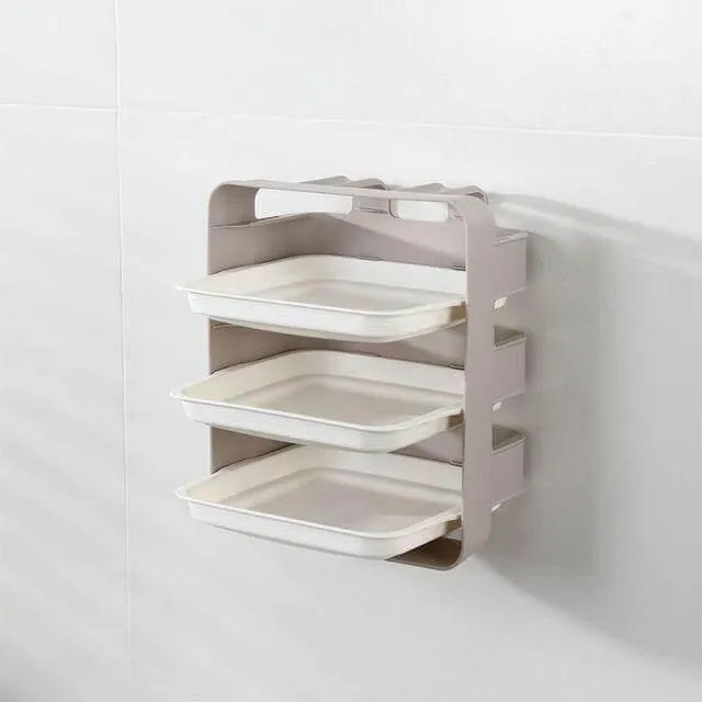 Wall-Mounted Kitchen Organizer - Multi-Layer Food Storage System