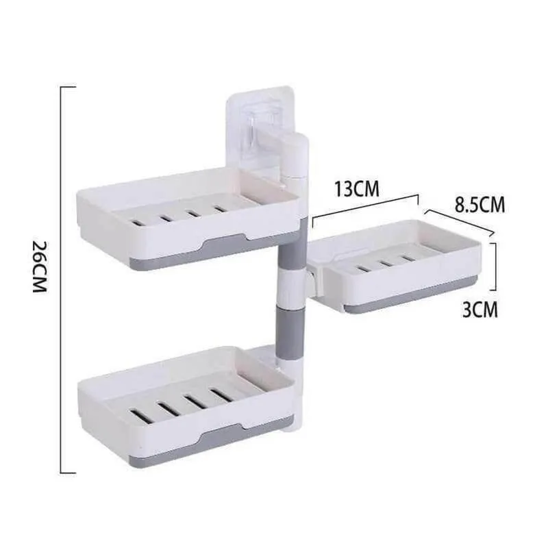 Wall-Mounted Multi Layer Rotatable Soap Holder