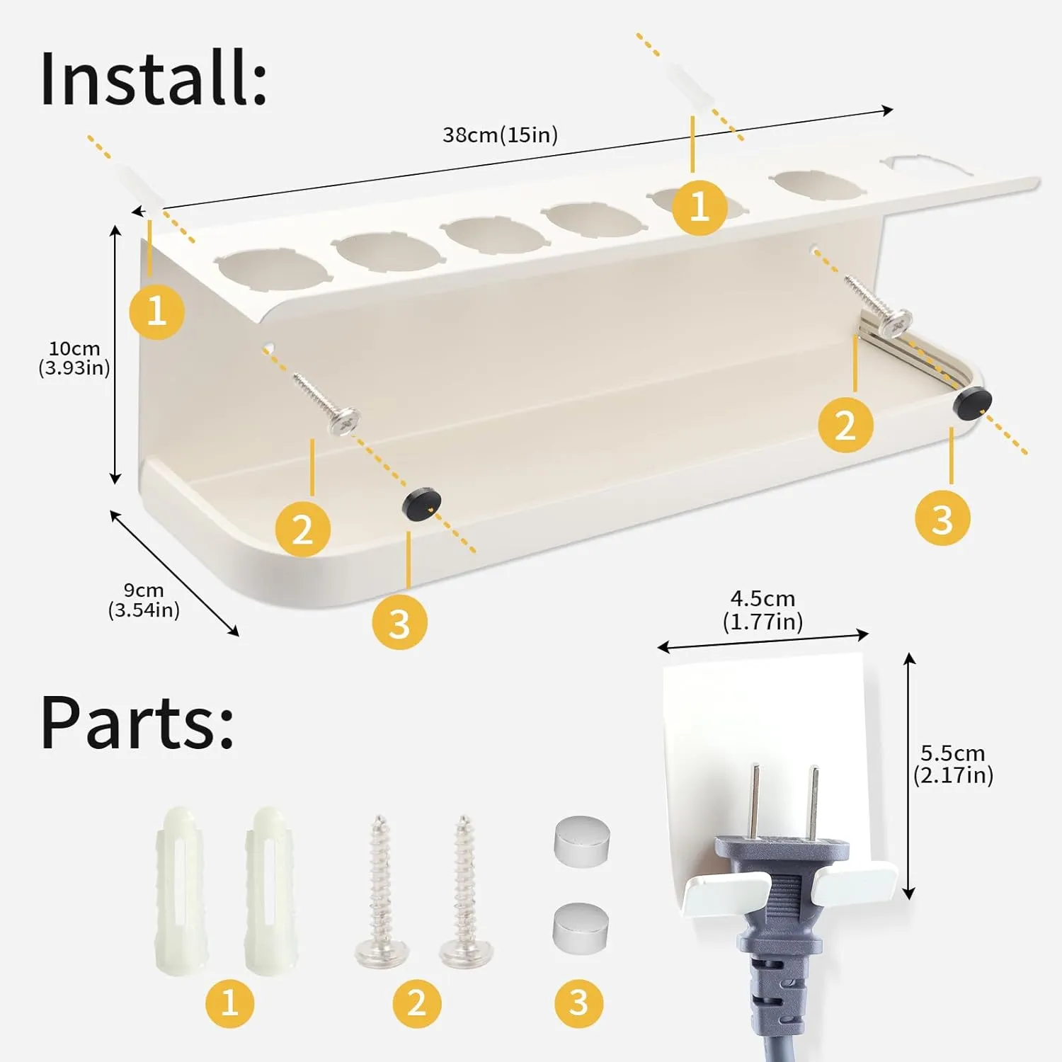 Wall Mounted Storage Holder Compatible with Dyson Airwrap Storage Stand Rack for Bathroom Shelf Organizer Curling Iron Attachments and Complete Styler