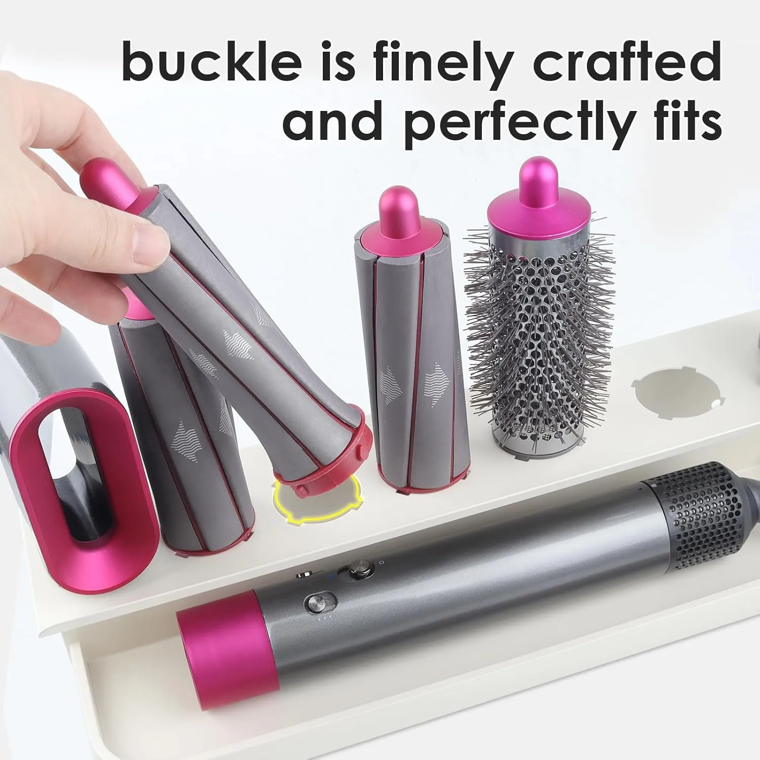 Wall Mounted Storage Holder Compatible with Dyson Airwrap Storage Stand Rack for Bathroom Shelf Organizer Curling Iron Attachments and Complete Styler