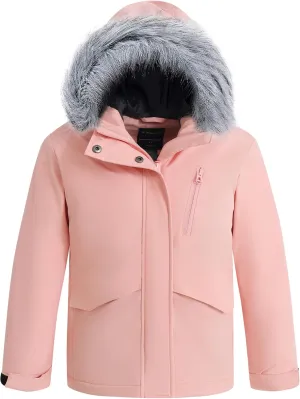 Wantdo Girl's Warm Snow Coat Waterproof Ski Jacket Windproof Winter Parka Insulated Fleece Rain Jackets