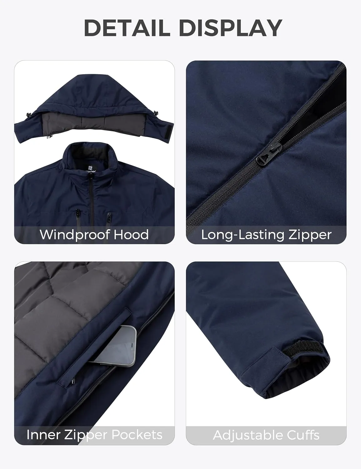 wantdo Men's Mountain Skiing Jacket Snowboarding Jackets Waterproof Winter Snow Coat Windproof Raincoat