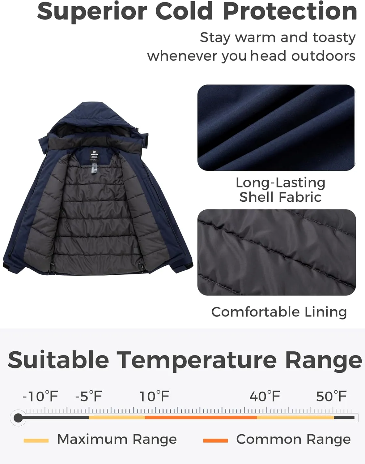 wantdo Men's Mountain Skiing Jacket Snowboarding Jackets Waterproof Winter Snow Coat Windproof Raincoat
