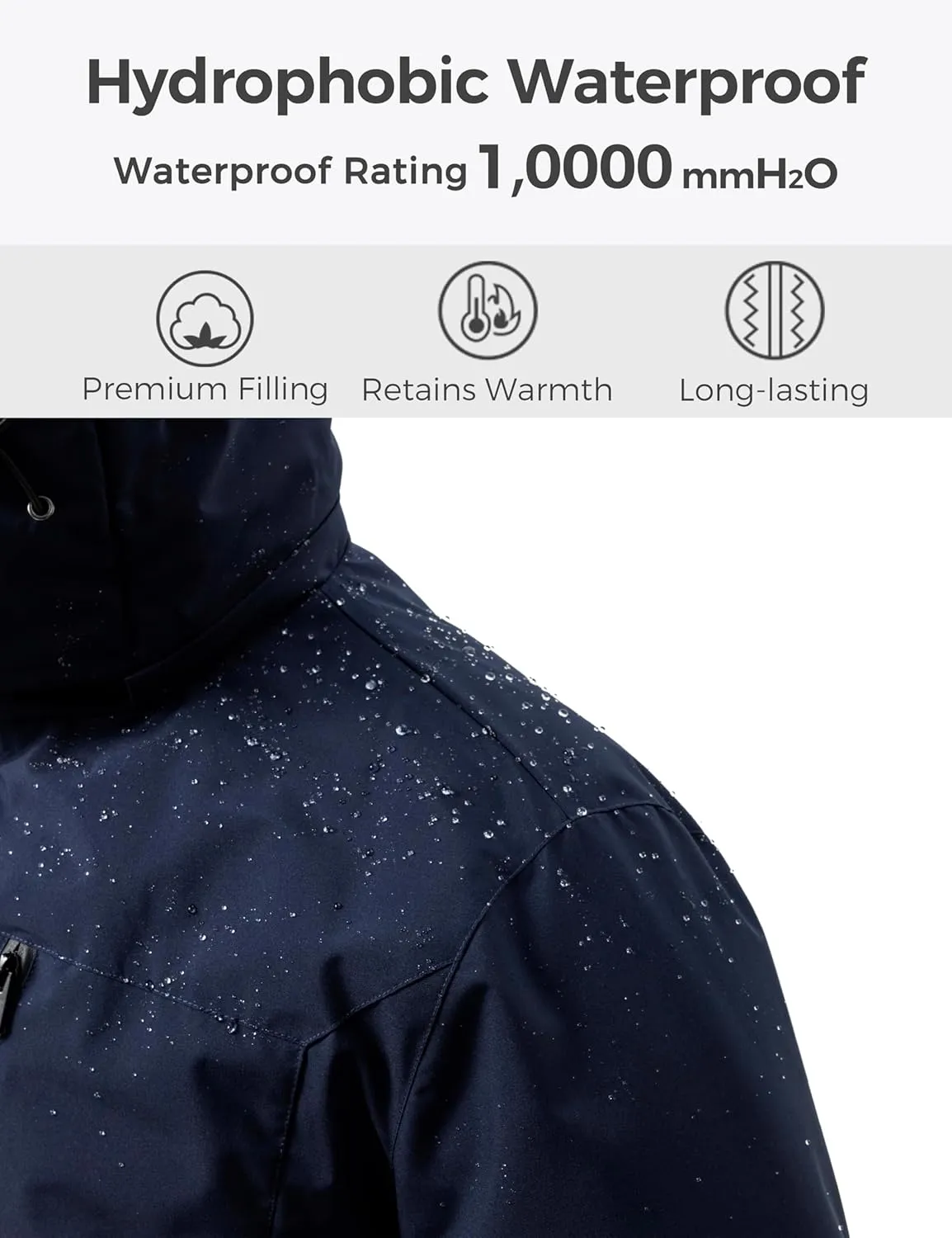 wantdo Men's Mountain Skiing Jacket Snowboarding Jackets Waterproof Winter Snow Coat Windproof Raincoat