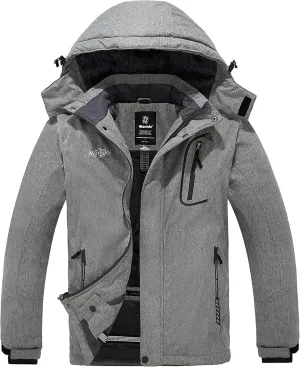 wantdo Men's Waterproof Ski Jacket Warm Winter Snow Jacket Snowboarding Jacket with Hood