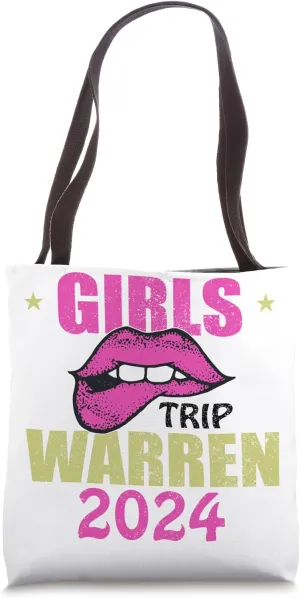 Warren 2024 Girls Trip Group Matching Retro Weekend Tote Bag