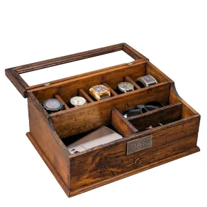 Watch Box Valet with Drawer for 5 Watches