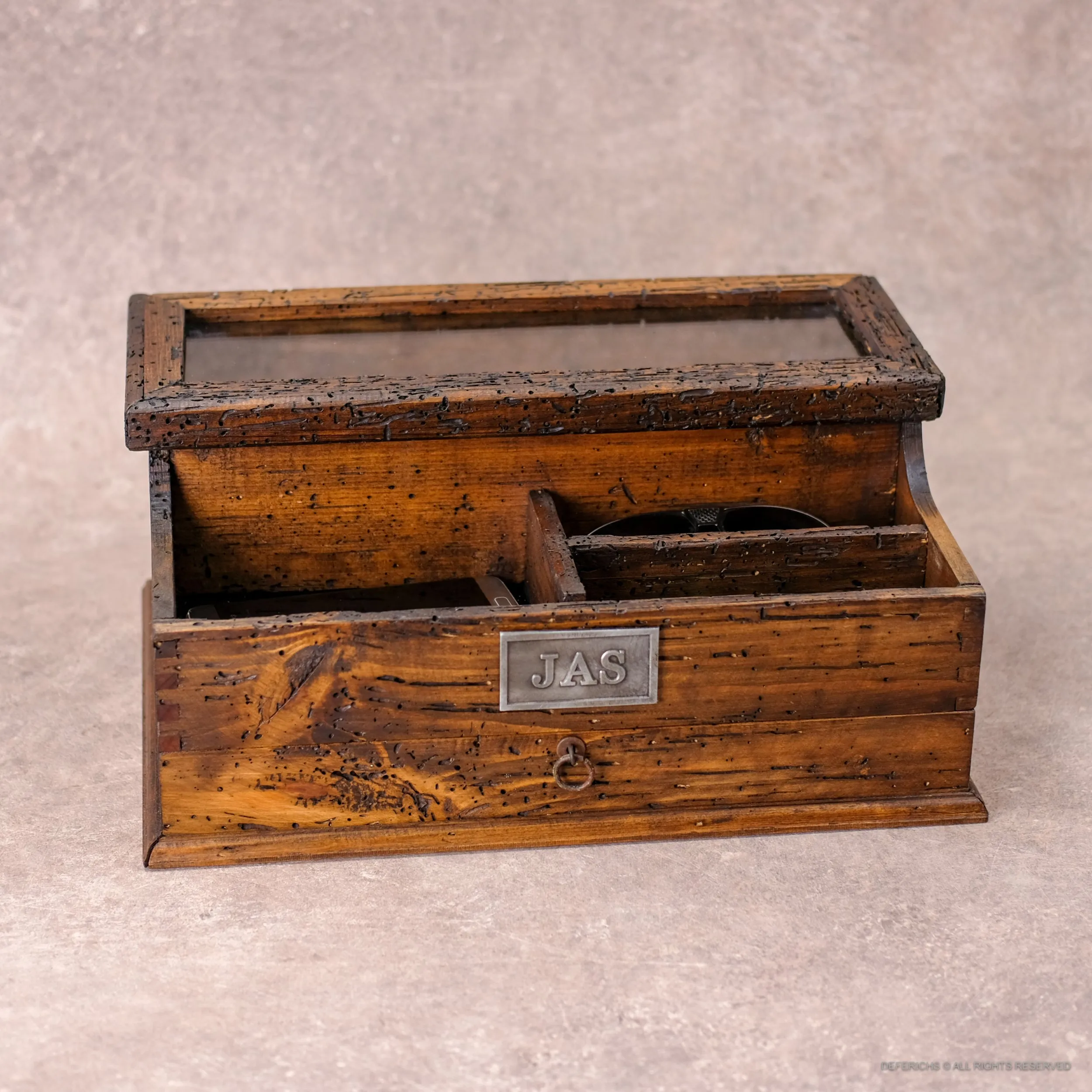 Watch Box Valet with Drawer for 5 Watches