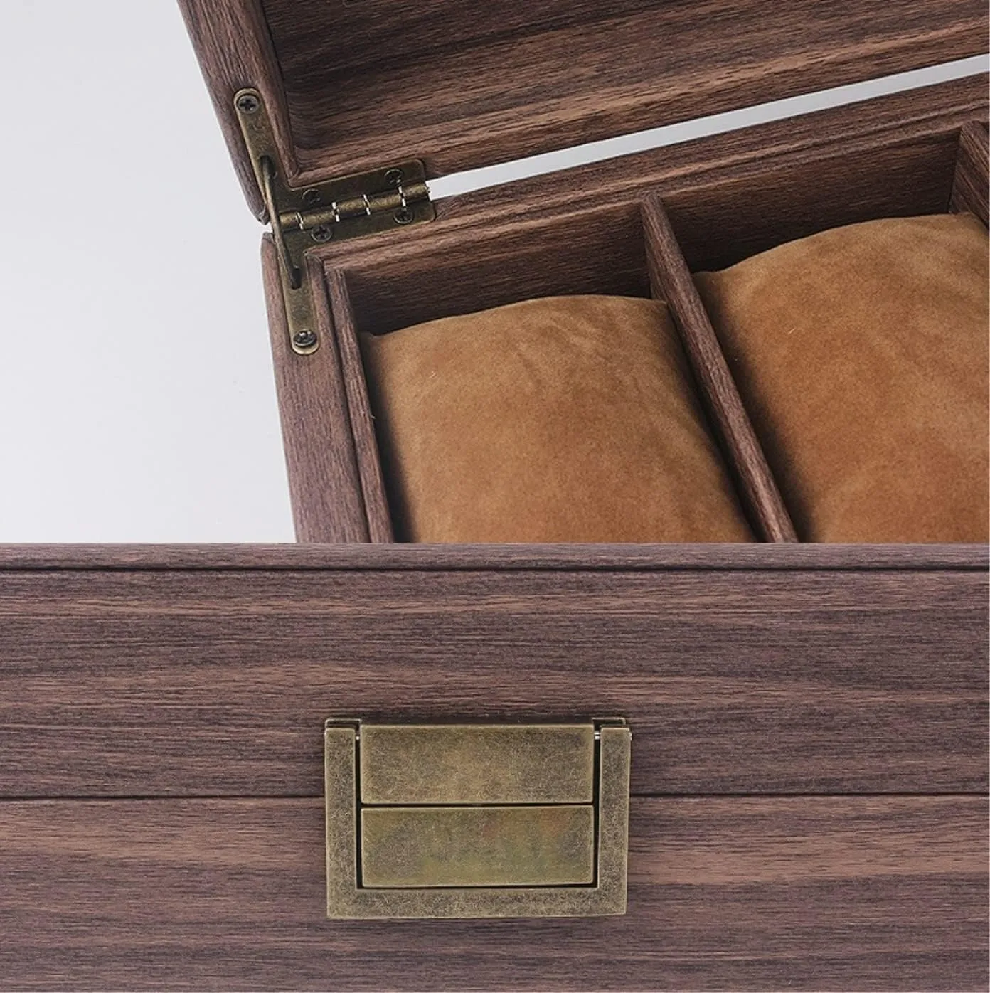 Watch Case Watch Organizer Display Vintage Wood Grain PU Leather 10 Grids Watch Box Organizer Lockable Display Case Watch Box