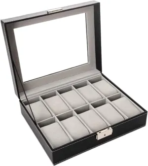 Watch Case Watch Roll Elegant Storage for Watch Jewellery Collection Clear Top 10 Slots Classic Wood Watch Box Display Storage Case Watch Box Watch Winder