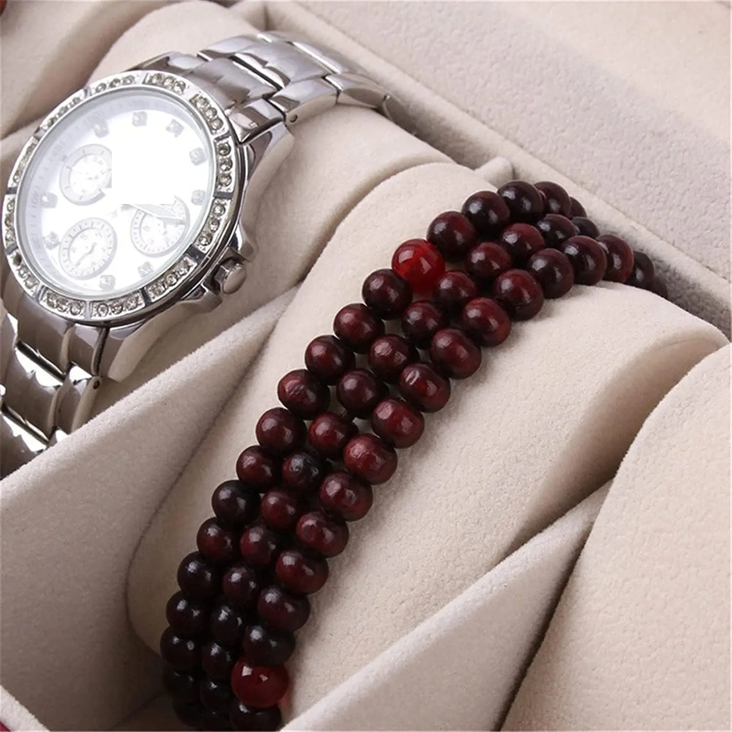 Watch Case Watch Roll Wood 20 Slots Watch Box Organizer Bracelet Display Holder Metal Hinge Clear Top Lockable Storage Case Watch Box Watch Winder