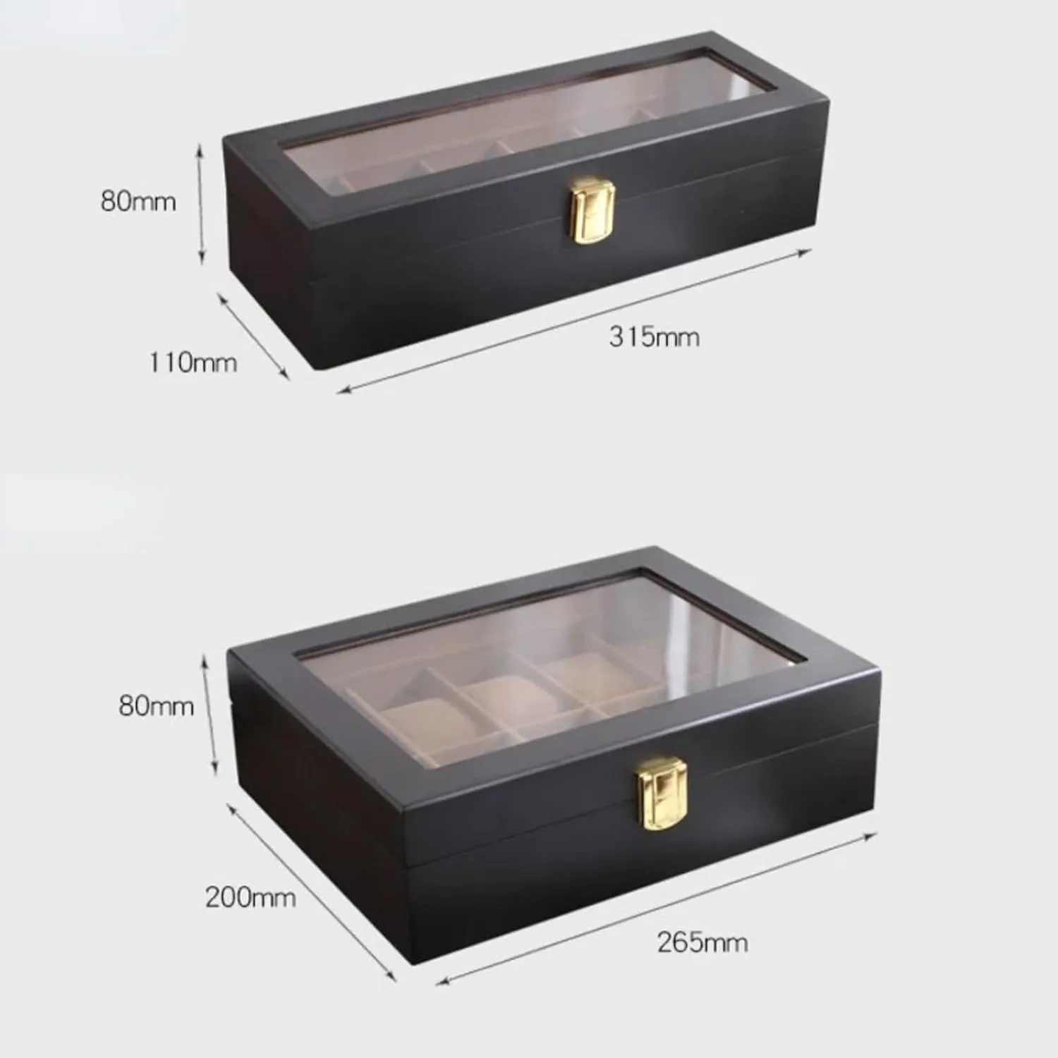 Watch Storage Box, Handmade Wood Watch Box 6/10/12 Grids Watches Display Case Jewelry Holder Storage Organizer for Watch Holding(6 Grids)