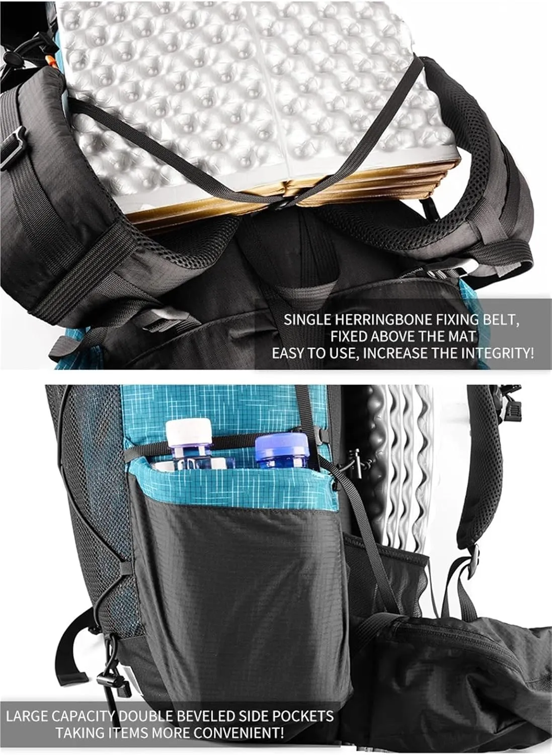 Water-resistant Hiking Backpack Lightweight Camping Pack Travel Mountaineering Backpacking Trekking Rucksacks 40 16L(White)