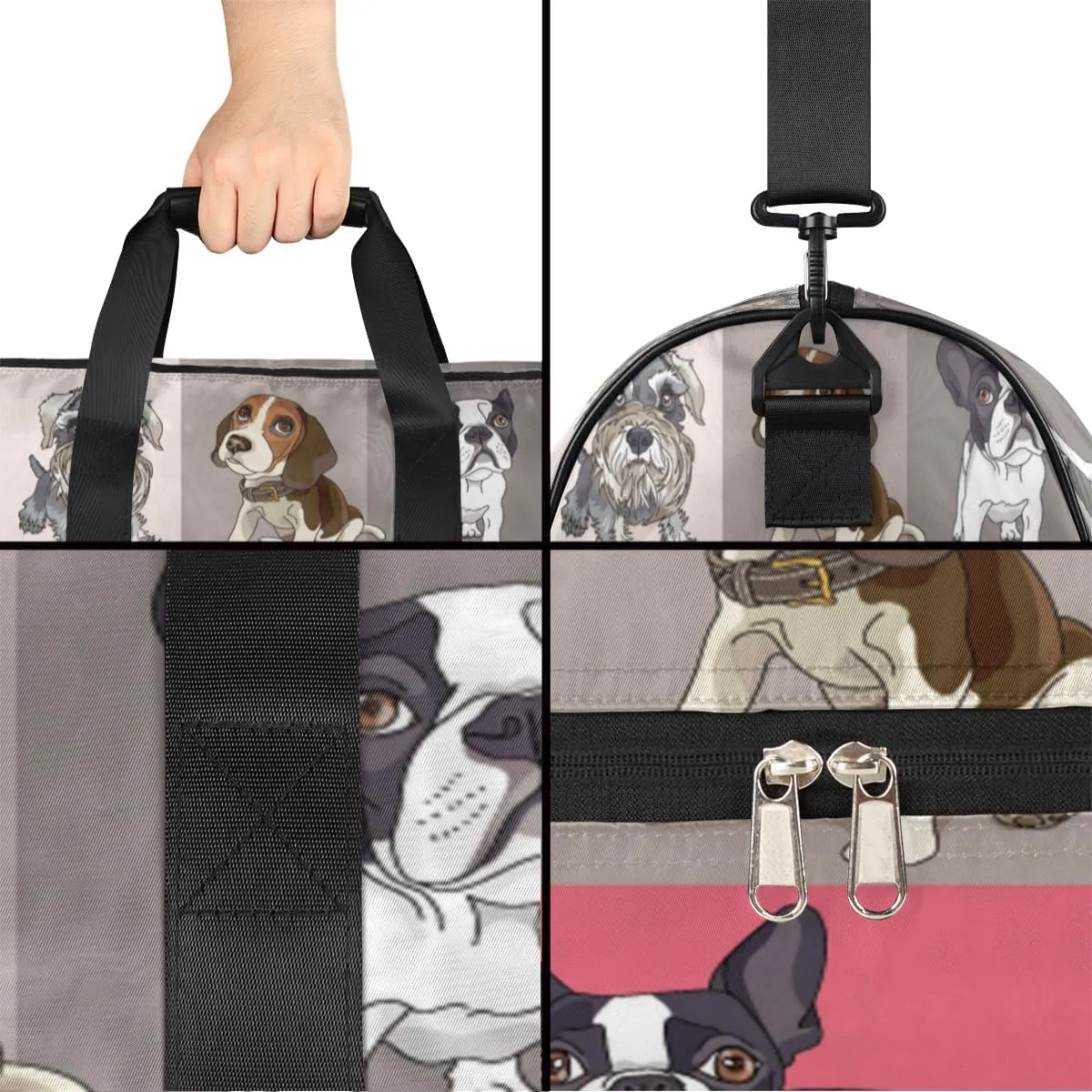 Watercolor Dog Sports Gym Bag for Women Men Travel Duffel Bag with Wet Pocket & Shoes Compartment Waterproof Weekender Overnight Tote Carry on Bag Lightweight
