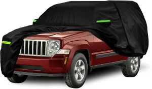 Waterproof Car Cover Replace for 2001-2013 Jeep Liberty, 6 Layers Custom-Fit Outdoor All Weather Full Car Covers with Zipper Door for Snow Rain Dust Hail Protection