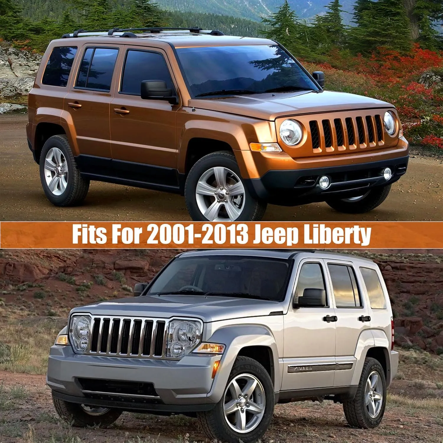 Waterproof Car Cover Replace for 2001-2013 Jeep Liberty, 6 Layers Custom-Fit Outdoor All Weather Full Car Covers with Zipper Door for Snow Rain Dust Hail Protection