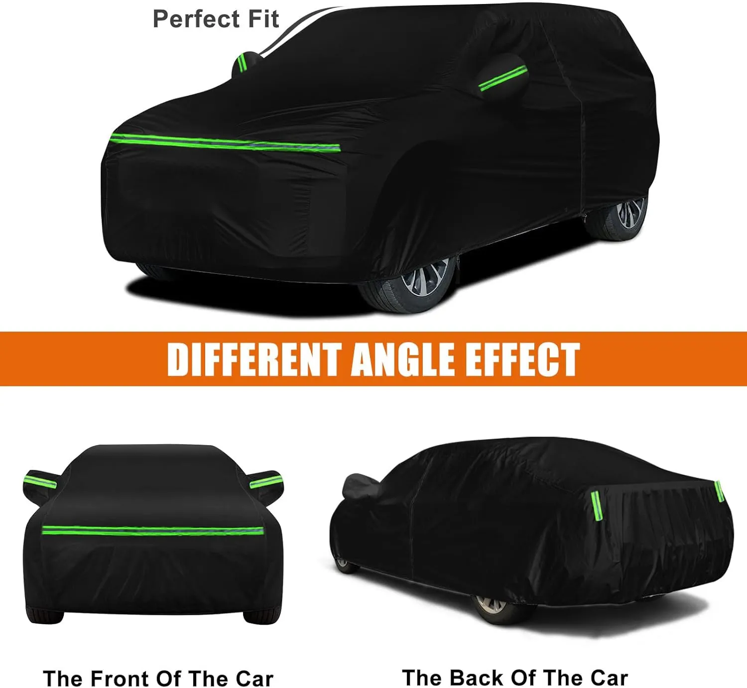 Waterproof Car Cover Replace for 2001-2013 Jeep Liberty, 6 Layers Custom-Fit Outdoor All Weather Full Car Covers with Zipper Door for Snow Rain Dust Hail Protection