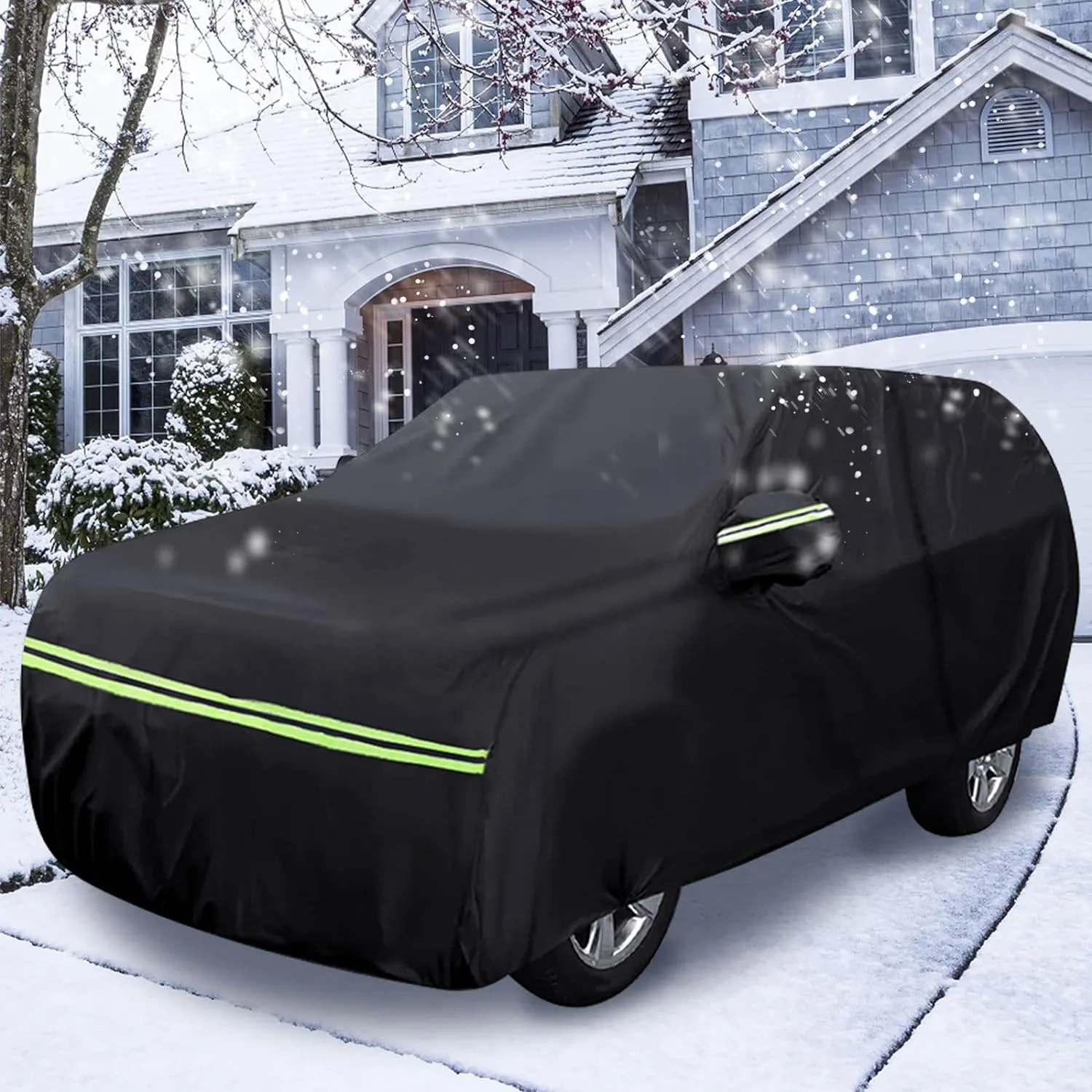 Waterproof Car Cover Replace for 2001-2013 Jeep Liberty, 6 Layers Custom-Fit Outdoor All Weather Full Car Covers with Zipper Door for Snow Rain Dust Hail Protection