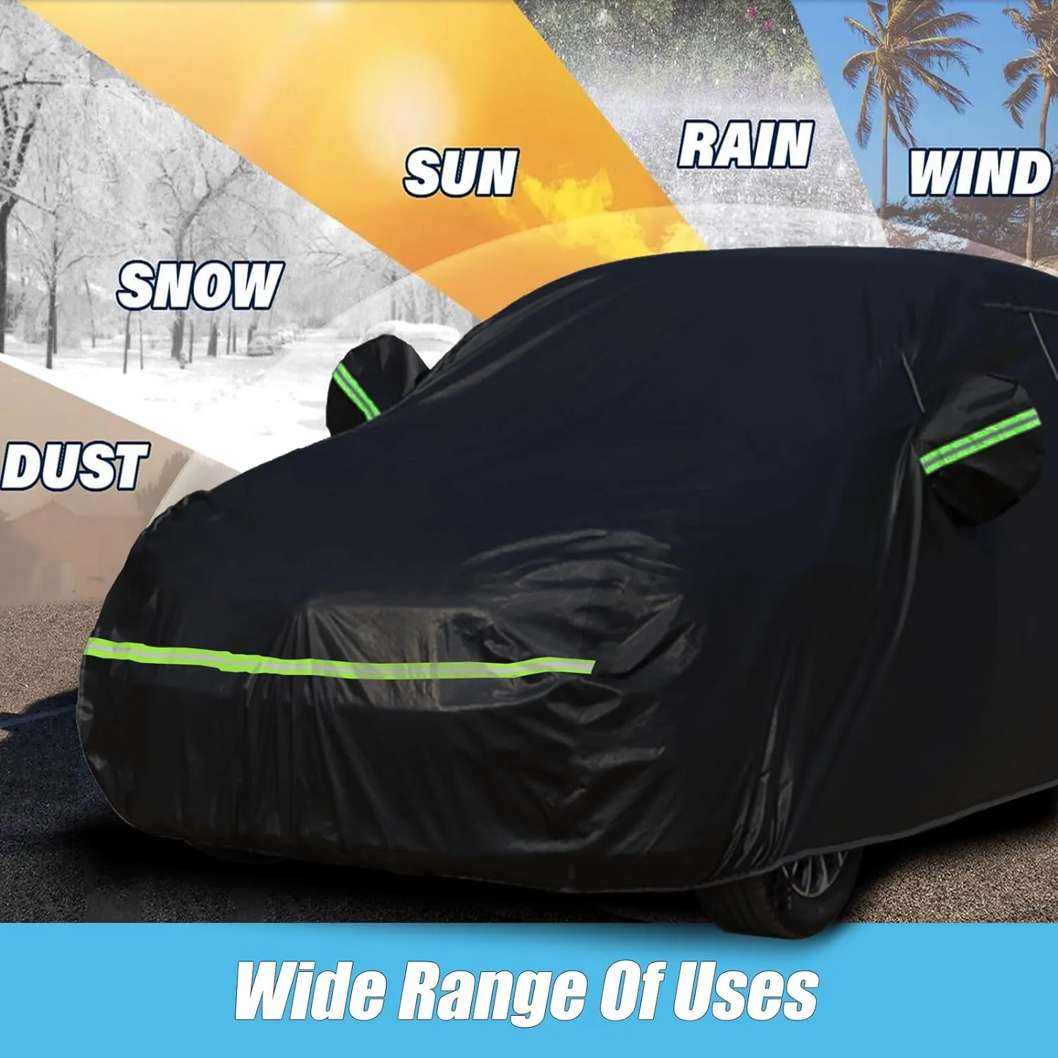 Waterproof Car Covers for 2002-2021 Mini Cooper/Cooper S 2-Door(Black) 210T Custom 6 Layers Heavy Duty Waterproof All Weather Protection Outdoor