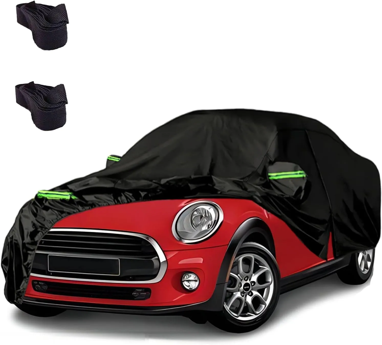 Waterproof Car Covers for 2002-2024 Mini Cooper 2 Door, 210T Waterproof All Weather Cooper Full Car Cover, Indoor Outdoor Custom-fit Cotton Lining, w/Zipper Door, Windproof, Dustproof, UV Proof