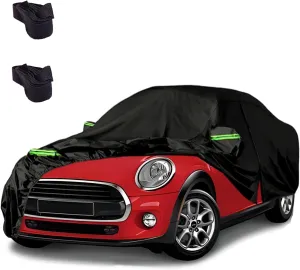 Waterproof Car Covers for 2002-2024 Mini Cooper 2 Door, 210T Waterproof All Weather Cooper Full Car Cover, Indoor Outdoor Custom-fit Cotton Lining, w/Zipper Door, Windproof, Dustproof, UV Proof
