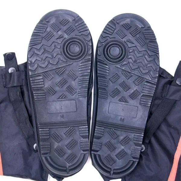 Waterproof Nylon Oxford Rain Shoes Cover Antiskid Thicken Reusable Boots Black XXL