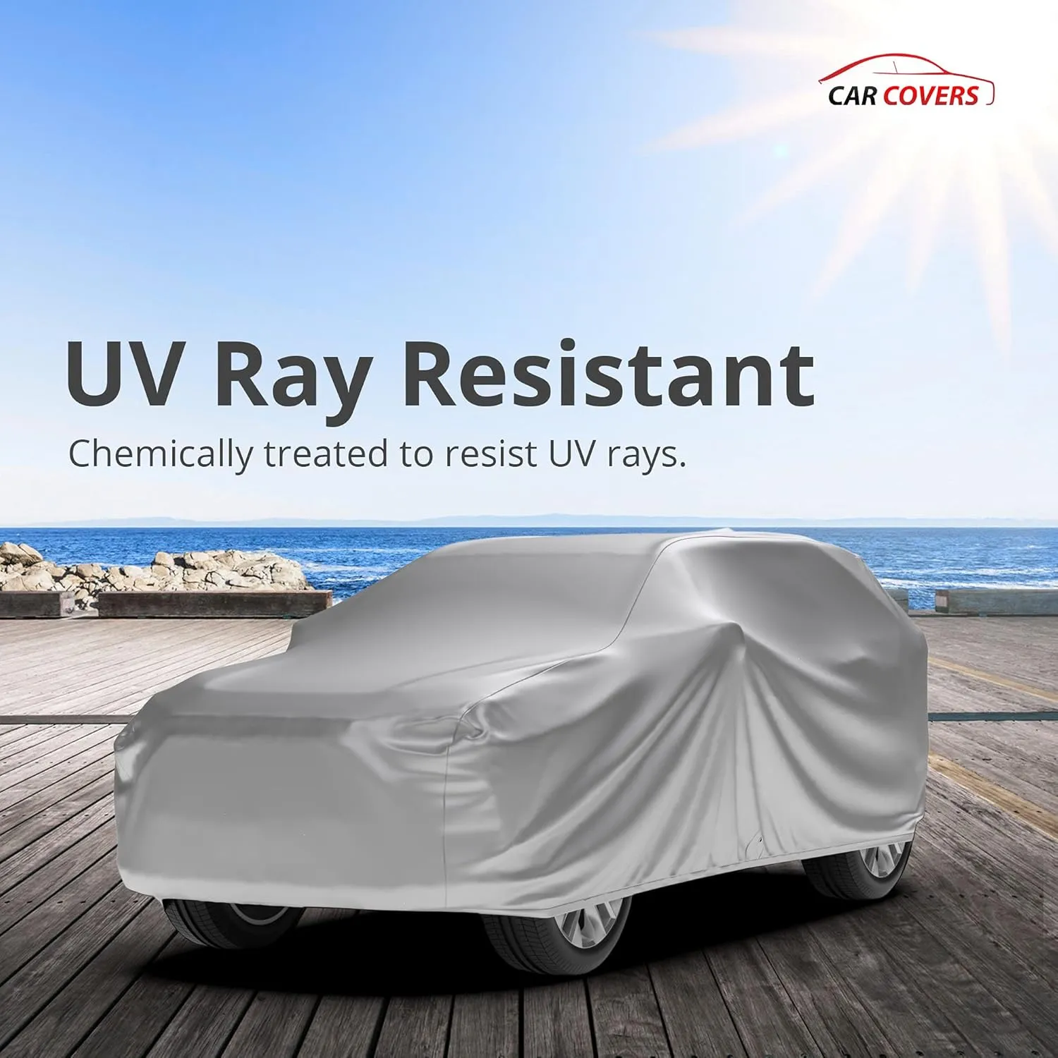 Weatherproof SUV Cover Compatible with 2013 Porsche Cayenne - Outdoor & Indoor - Water, Snow, Sun - Fleece Lining - Includes Cable Lock, Storage Bag & Wind Straps