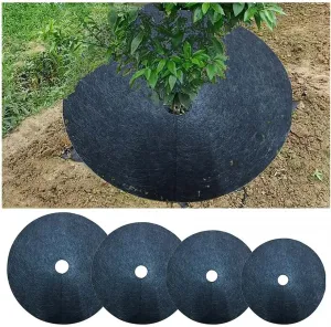 Weed Barrier Cover, Tree Protection Weed Mats Ecological Control Cloth Mulch Ring Round Weed Barrier Plant Cover for Indoor Outdoor Gardens 1 Piece (Color : Black, Size : 62cm)