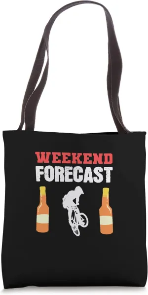 Weekend Forecast Cyclist Tote Bag