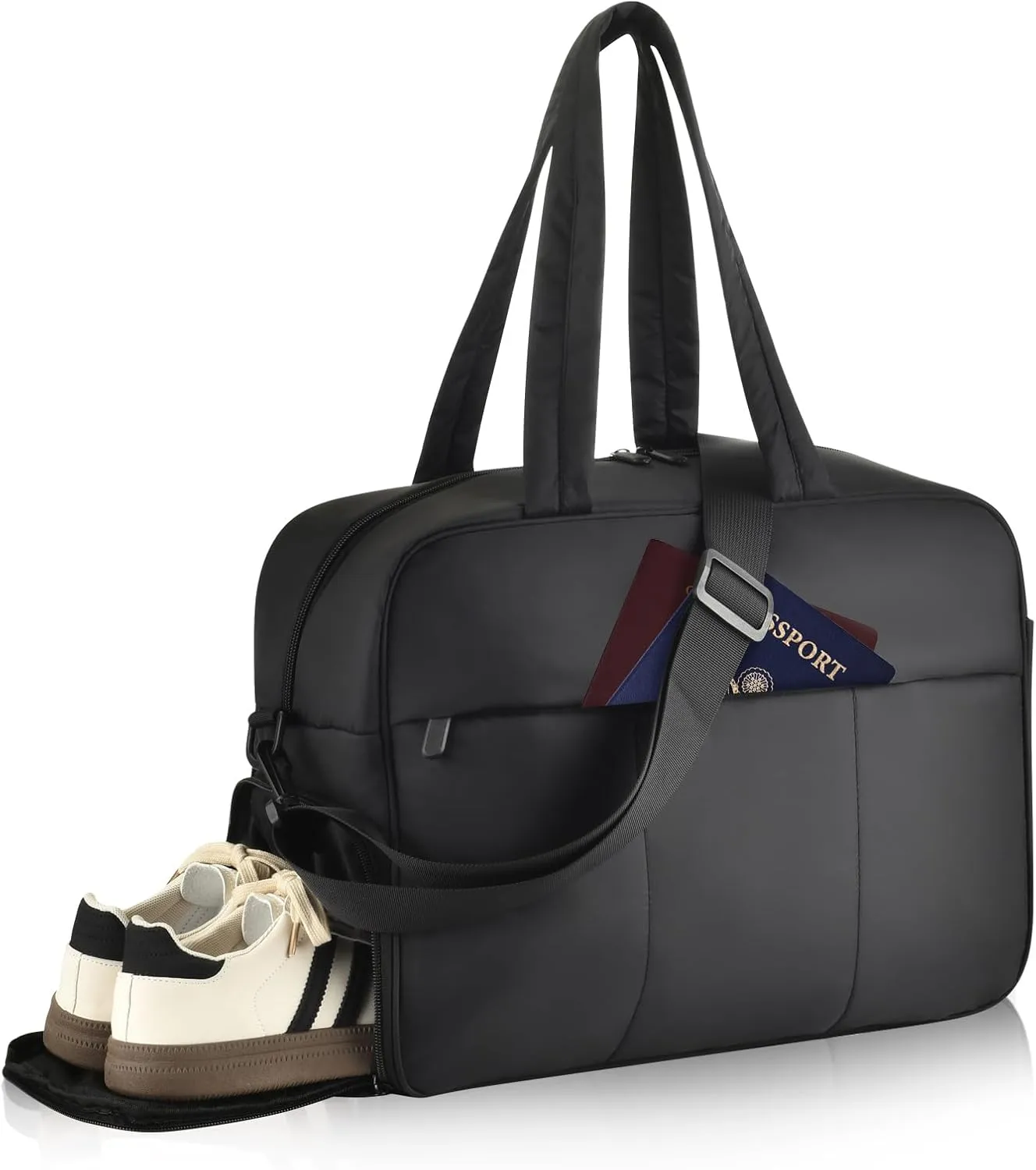 Weekender Bags for Women, Lightweight Puffer Tote Overnight Weekend Carry On Gym Duffle Bag with Shoe Compartment for Travel