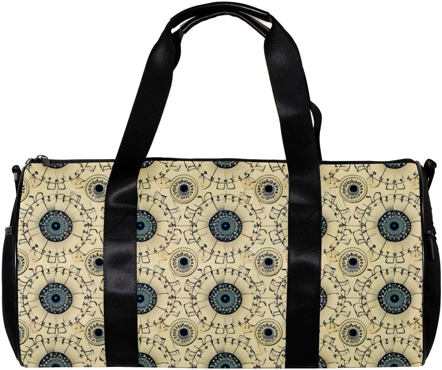 Weekender Travel Bag,Small Gym Bag,Boho Style Pattern Floral,Gym Duffle Bag